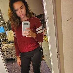 Maroon Red Crew Neck